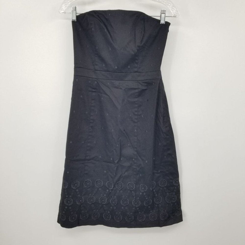 Ann Taylor Strapless Women's Black Embroidered Details Design Dress 2